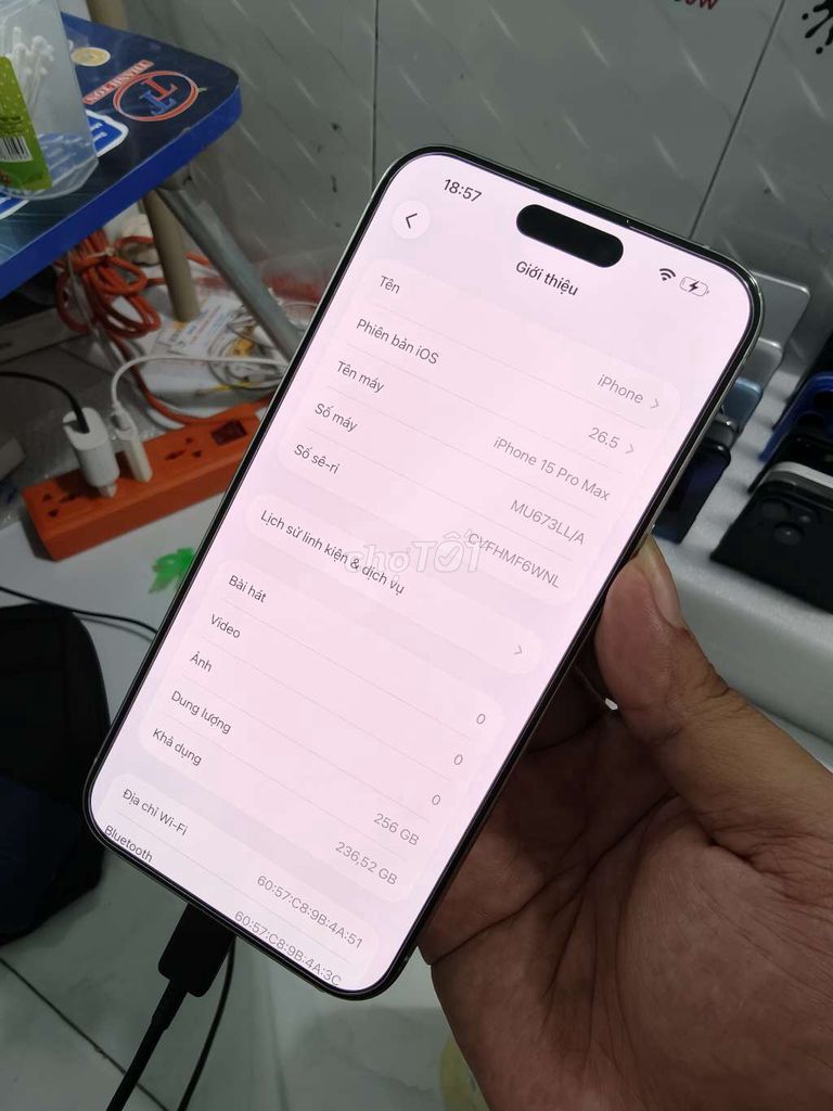 Apple iPhone 15 Pro Max 256GB Trắng. Mua bán Điện thoại tại Huyện Bình Chánh Tp Hồ Chí Minh được đăng bởi Lâm mobiphone hình 1