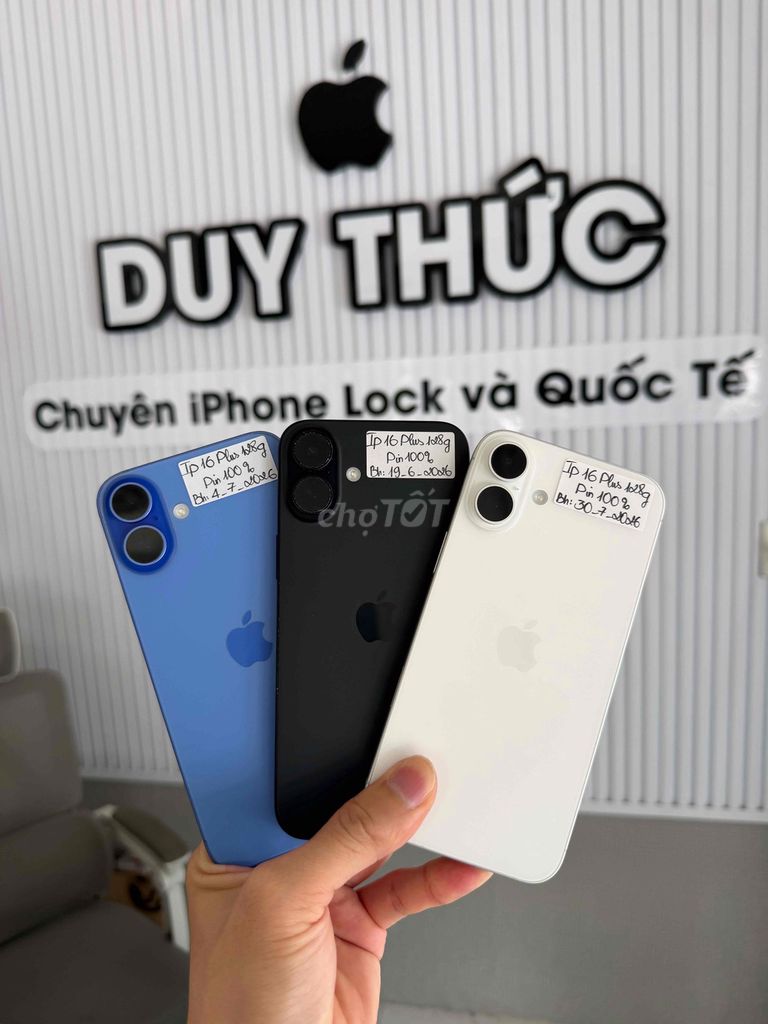 Apple iPhone 16 Plus 128GB Đen Xanh Trắng pin 100%. Mua bán Điện thoại tại Quận Ninh Kiều Cần Thơ được đăng bởi Duy Thức chuyên iphone Lock Cần Thơ hình 1