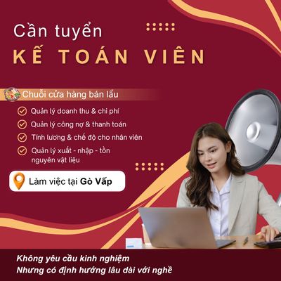 Kế Toán viên chuỗi F&B làm việc tại Phan Văn Trị
