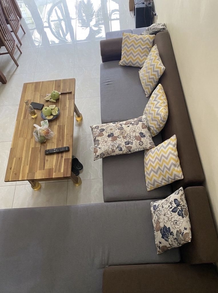 Sofa chữ L Vải Nâu Xám 200x80. Mua bán Bàn ghế tại Quận Long Biên Hà Nội được đăng bởi Phạm Vũ Anh Minh hình 1
