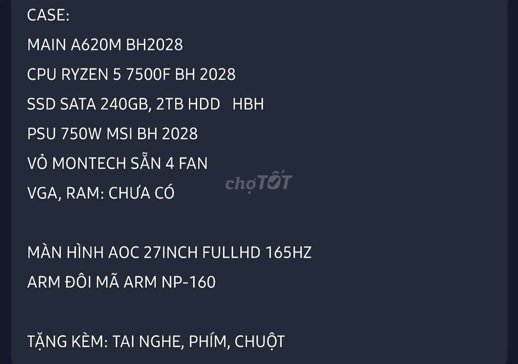 CASE PC + MÀN HÌNH CÓ XE LẺ. Mua bán Máy tính để bàn tại Thành phố Long Khánh Đồng Nai được đăng bởi Thành Danh hình 1