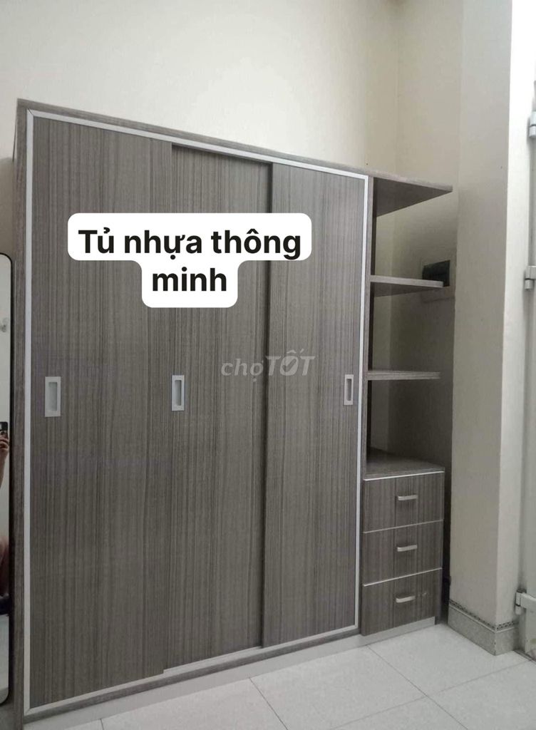 tủ nhựa 3 cánh 1 kệ tiện lợi  Free Ship