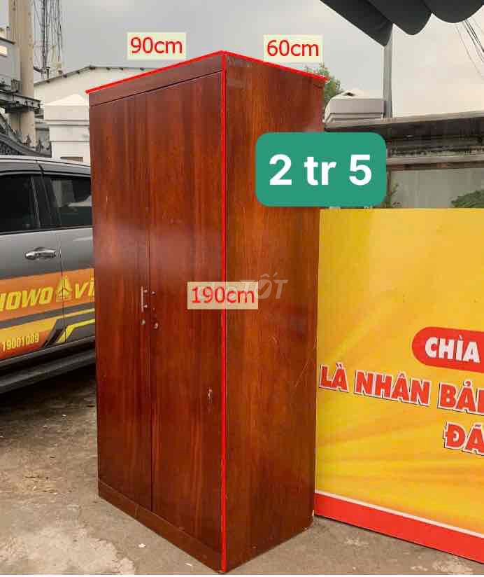 thanh lý tủ quần áo gỗ 2 cánh cũ