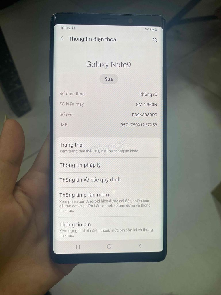 Samsung Galaxy Note 9 128GB Xanh. Mua bán Điện thoại tại Quận Tân Phú Tp Hồ Chí Minh được đăng bởi Minh Khang Sài gòn MoBILE hình 1