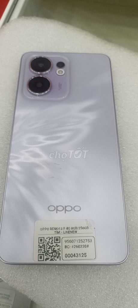 OPPO RENO 13F 4G 256GB Tím. Mua bán Điện thoại tại Quận Tân Phú Tp Hồ Chí Minh được đăng bởi SAMSUNG OPPO XIAOMI  VIVO  hình 1