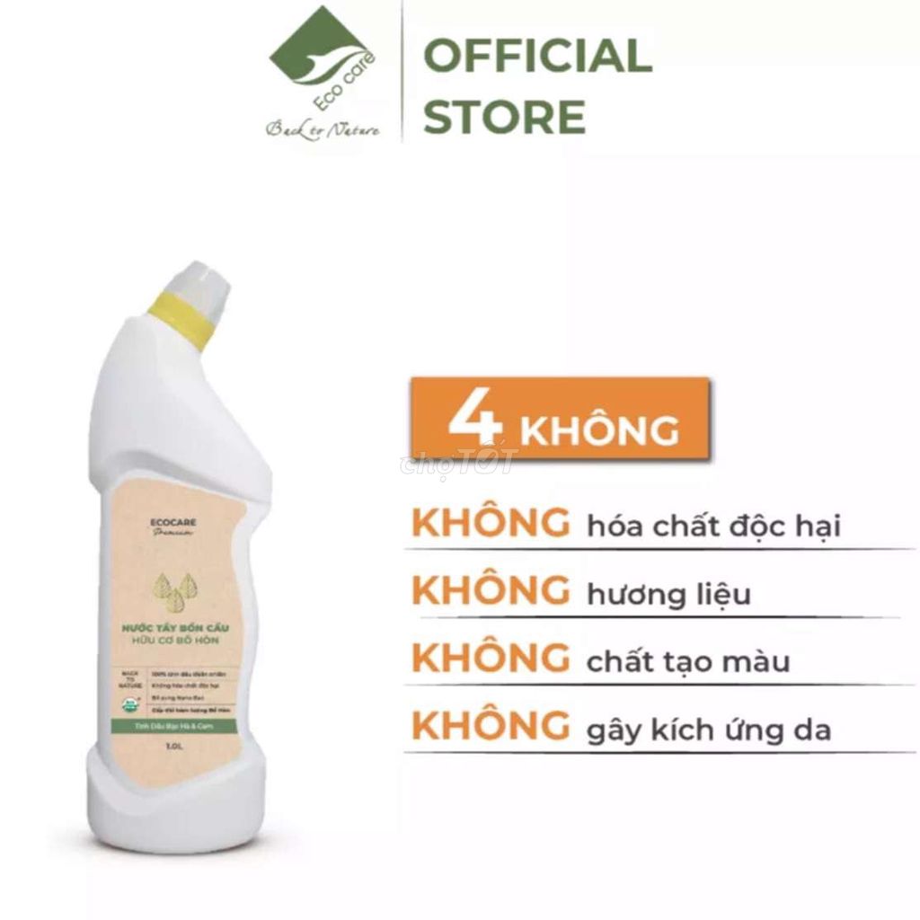 NƯỚC TẨY RỬA BỒN CẦU TINH DẦU BẠC HÀ CAM 900ML