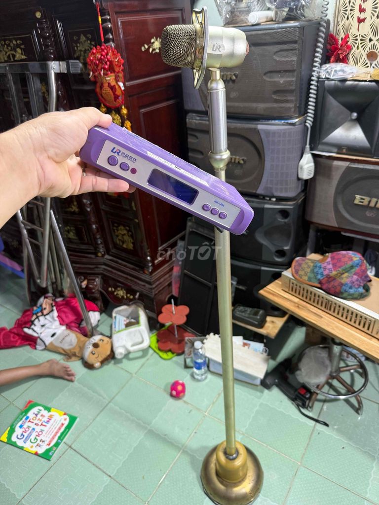 Micro không dây HM-1801R Tím, vàng đồng. Mua bán Tivi, Âm thanh tại Quận Bình Thạnh Tp Hồ Chí Minh được đăng bởi Đam mê âm thanh chán thì bán hình 1