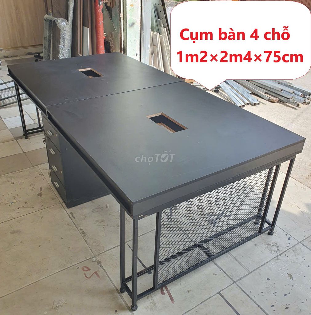 Bàn làm việc cụm 4 chỗ,bàn làm việc nhóm như mới. Mua bán Đồ dùng văn phòng tại Thành phố Thủ Đức Tp Hồ Chí Minh được đăng bởi Thanh lý Nội thất giá sỉ hình 1