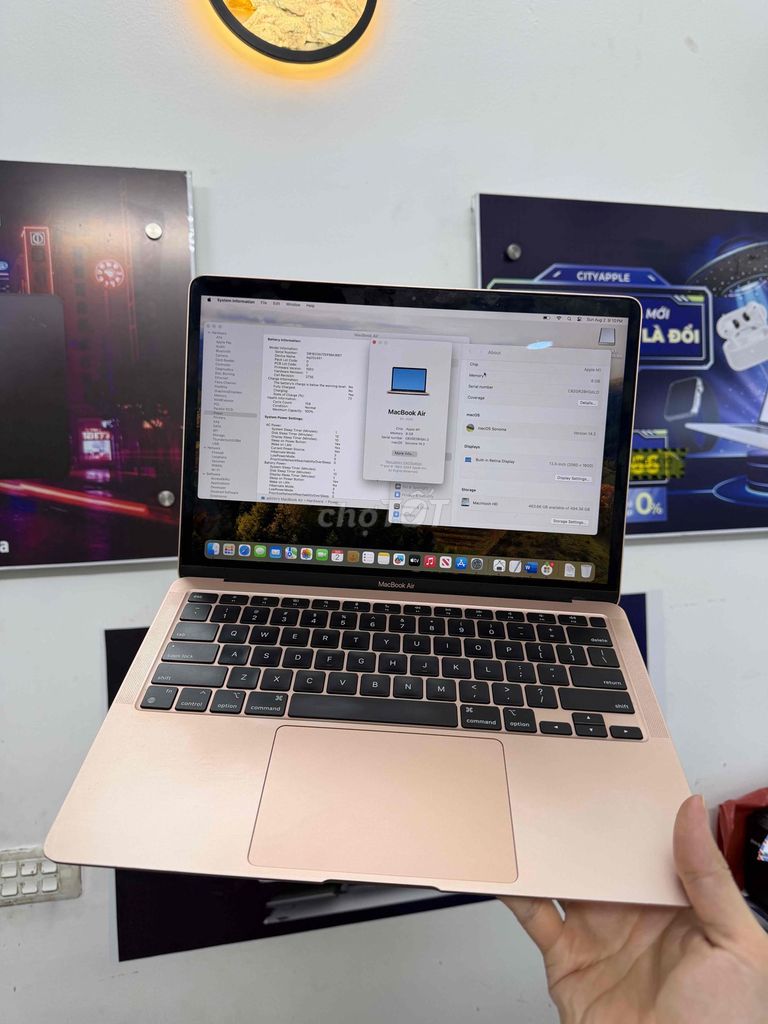 Apple MacBook Air M1 8GB/512GB Vàng Kim Like New. Mua bán Laptop tại Quận Đống Đa Hà Nội được đăng bởi CITYAPPLE hình 1
