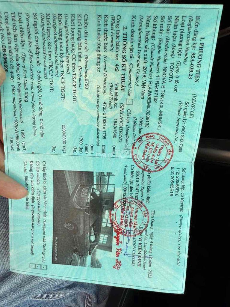 Toyota Innova 2018 Số sàn 145907 km. Mua bán Ô tô tại Quận Ninh Kiều Cần Thơ được đăng bởi Nguyen van lam hình 8