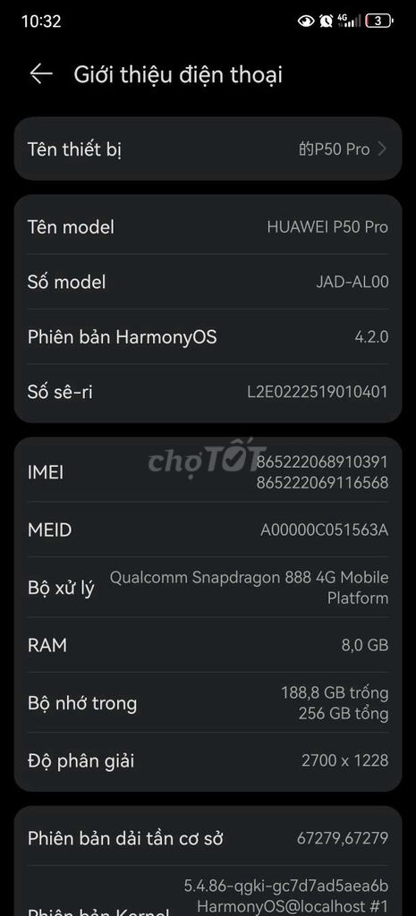 Huawei P50 Pro 256GB. Mua bán Điện thoại tại Thành phố Thủ Dầu Một Bình Dương được đăng bởi trantuan hình 1