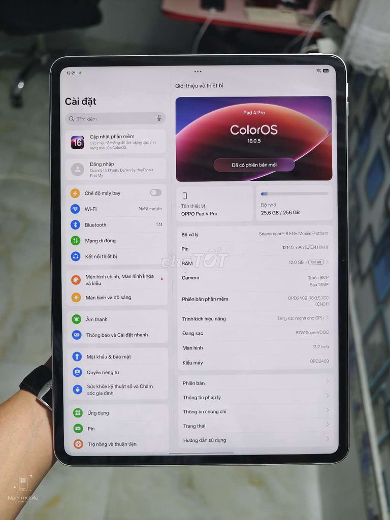 OPPO Pad 4 Pro 13.2 inch 12GB/256GB. Mua bán Máy tính bảng tại Thành phố Thủ Đức Tp Hồ Chí Minh được đăng bởi NANI MOBILE hình 1