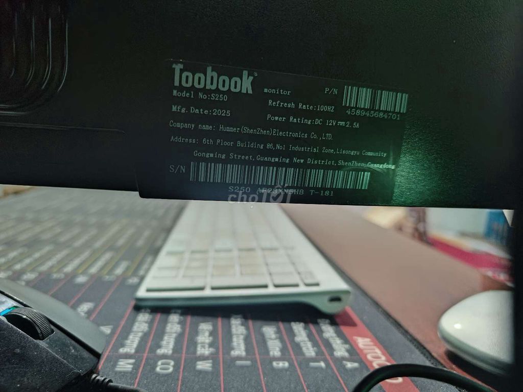 Màn hình Toobook S250 100Hz 2025. Mua bán Phụ kiện (Màn hình, Chuột...) tại Thành phố Cà Mau Cà Mau được đăng bởi HỎA TỐC 247 CÀ MAU hình 1