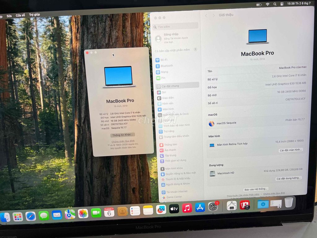 Apple MacBook Pro 2019 i7 15.4 inch 16GB/256GB Xám. Mua bán Laptop tại Quận Đống Đa Hà Nội được đăng bởi Nam hình 1