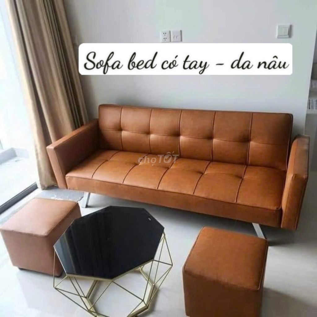 GHẾ SOFA BED CÓ TAY - VẢI HOẶC DA - SHIP NHANH