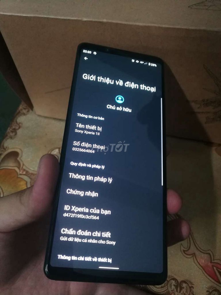 Sony Xperia 1 Mark 2 8/128GB full áp suất. Mua bán Điện thoại tại Quận Bình Tân Tp Hồ Chí Minh được đăng bởi Trung Hiếu hình 1