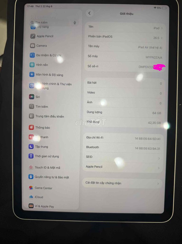 Apple iPad Air 4 64GB Bạc Apple Pencil dư bán. Mua bán Máy tính bảng tại Thành phố Thủ Đức Tp Hồ Chí Minh được đăng bởi Duy Duc Long hình 1