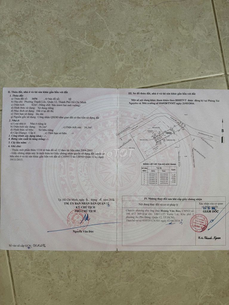 Đất thổ cư đường Thạnh Lộc 41 , TPHCM