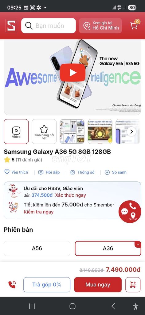 Samsung A36 5G 128GB Đen bảo hành 30/08/2026. Mua bán Điện thoại tại Quận Hồng Bàng Hải Phòng được đăng bởi Thịnh hình 1