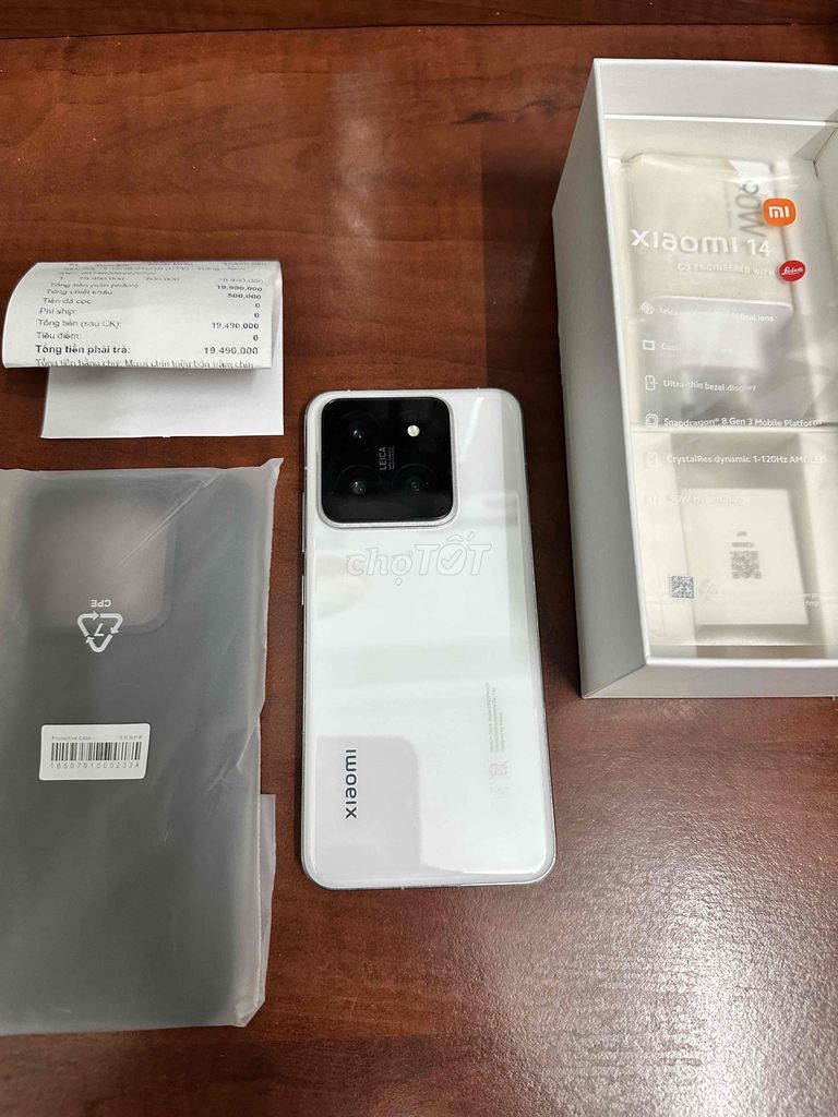 Xiaomi 14 5G trắng 12GB/256GB fullbox có bill