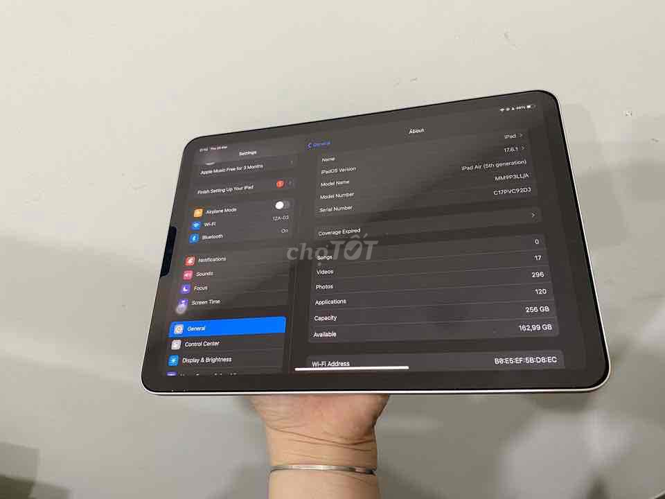 Apple iPad Air 5 256GB Starlight Như mới. Mua bán Máy tính bảng tại Quận Bình Thạnh Tp Hồ Chí Minh được đăng bởi Nguyen Trinh hình 1