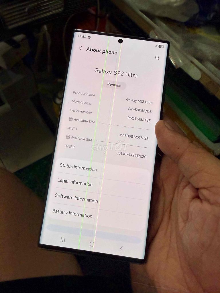Samsung S22 Ultra 512GB Màn hình sọc. Mua bán Điện thoại tại Quận Tân Bình Tp Hồ Chí Minh được đăng bởi Tran Minh Anh hình 1