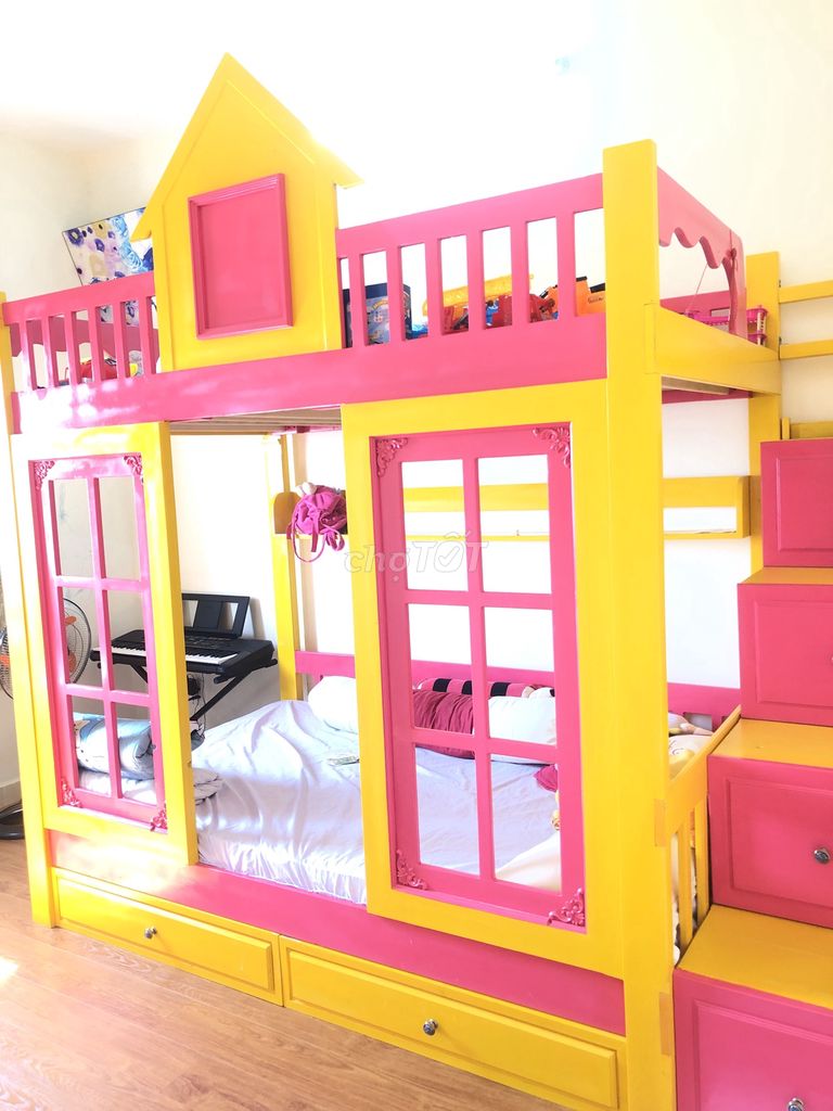 Giường tầng gỗ vàng hồng. Mua bán Giường, chăn ga gối nệm tại Thành phố Vũng Tàu Bà Rịa - Vũng Tàu được đăng bởi Đậu công tuấn hình 1