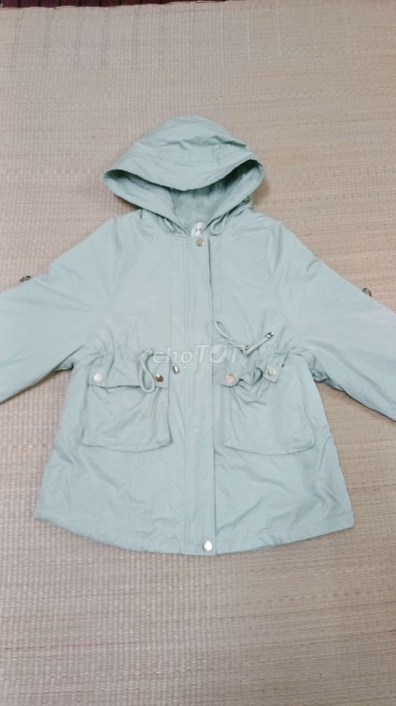 Siêu phẩm áo khoác parka xanh min full lông thỏ