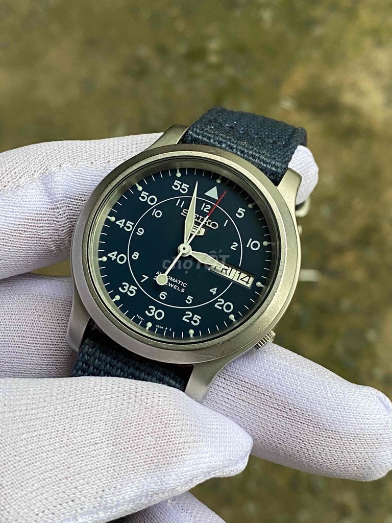 seiko 5 quân đội size 37 xanh dương