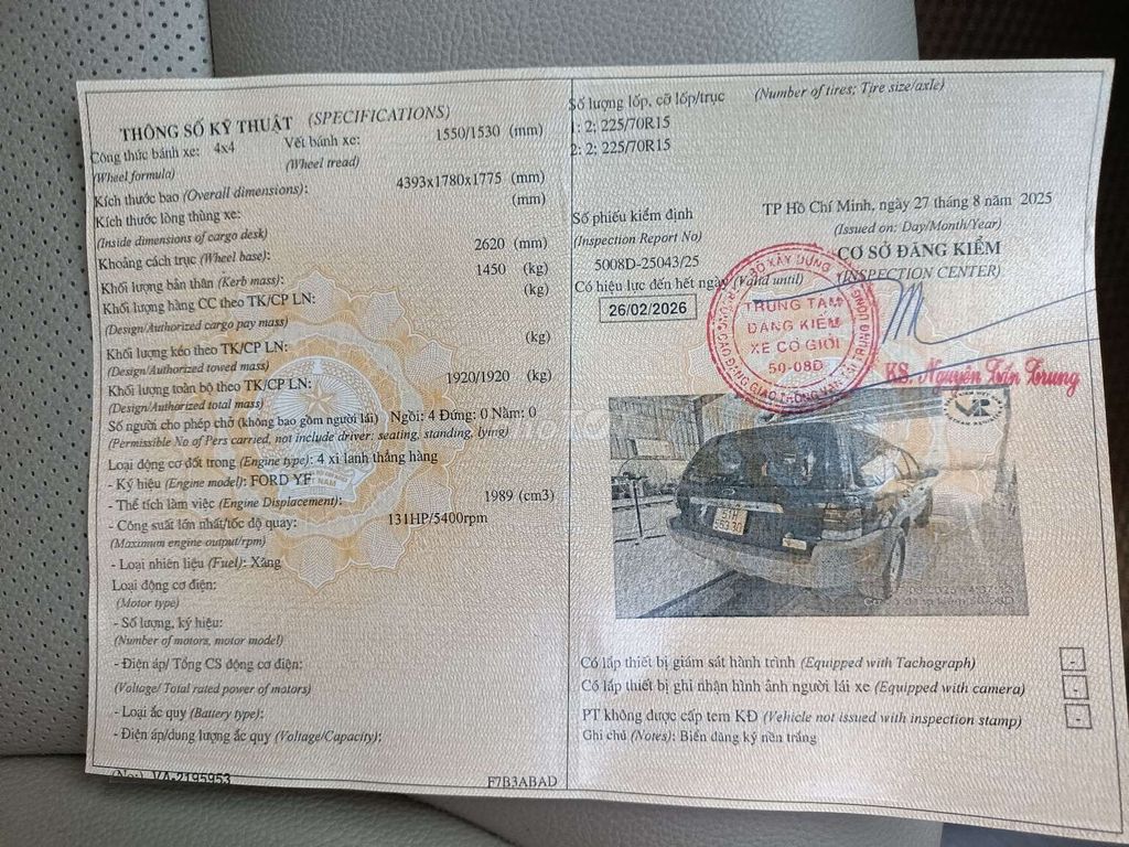 3 122 2004 2.0L 4x4 MT -DANG KIỂM MỚI. Mua bán Ô tô tại Quận Tân Bình Tp Hồ Chí Minh được đăng bởi Anh Duy hình 14