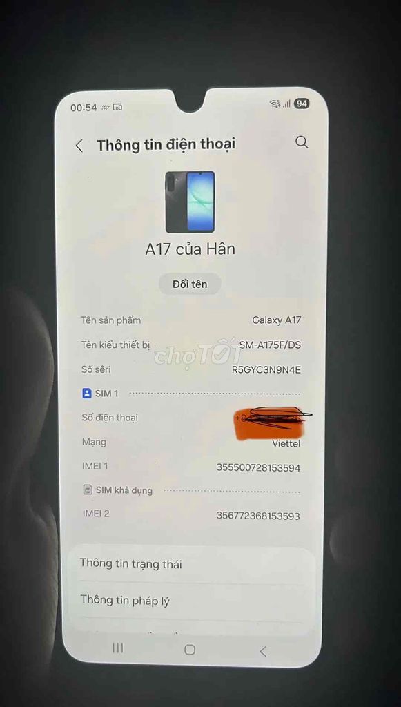 Samsung Galaxy A17 128GB 8GB. Mua bán Điện thoại tại Quận 6 Tp Hồ Chí Minh được đăng bởi Danh Hoang Nguyen hình 1