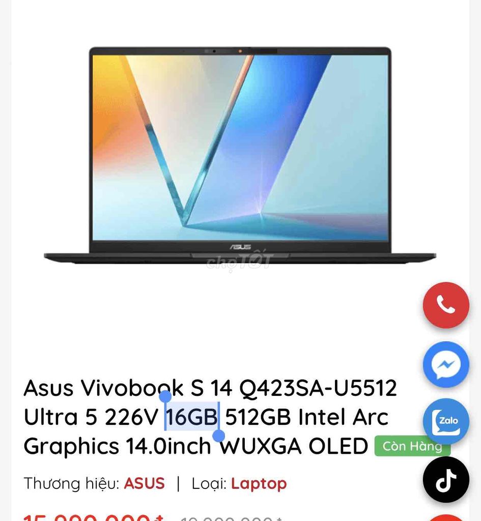 ASUS Vivobook S 14 Ultra 5 16GB/512GB. Mua bán Laptop tại Thành phố Nha Trang Khánh Hòa được đăng bởi Trung Học Tôn hình 1