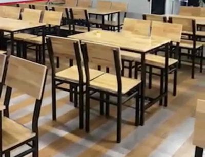 15 bộ bàn ghế gỗ khung sắt + 60cm-120cm mới 90%