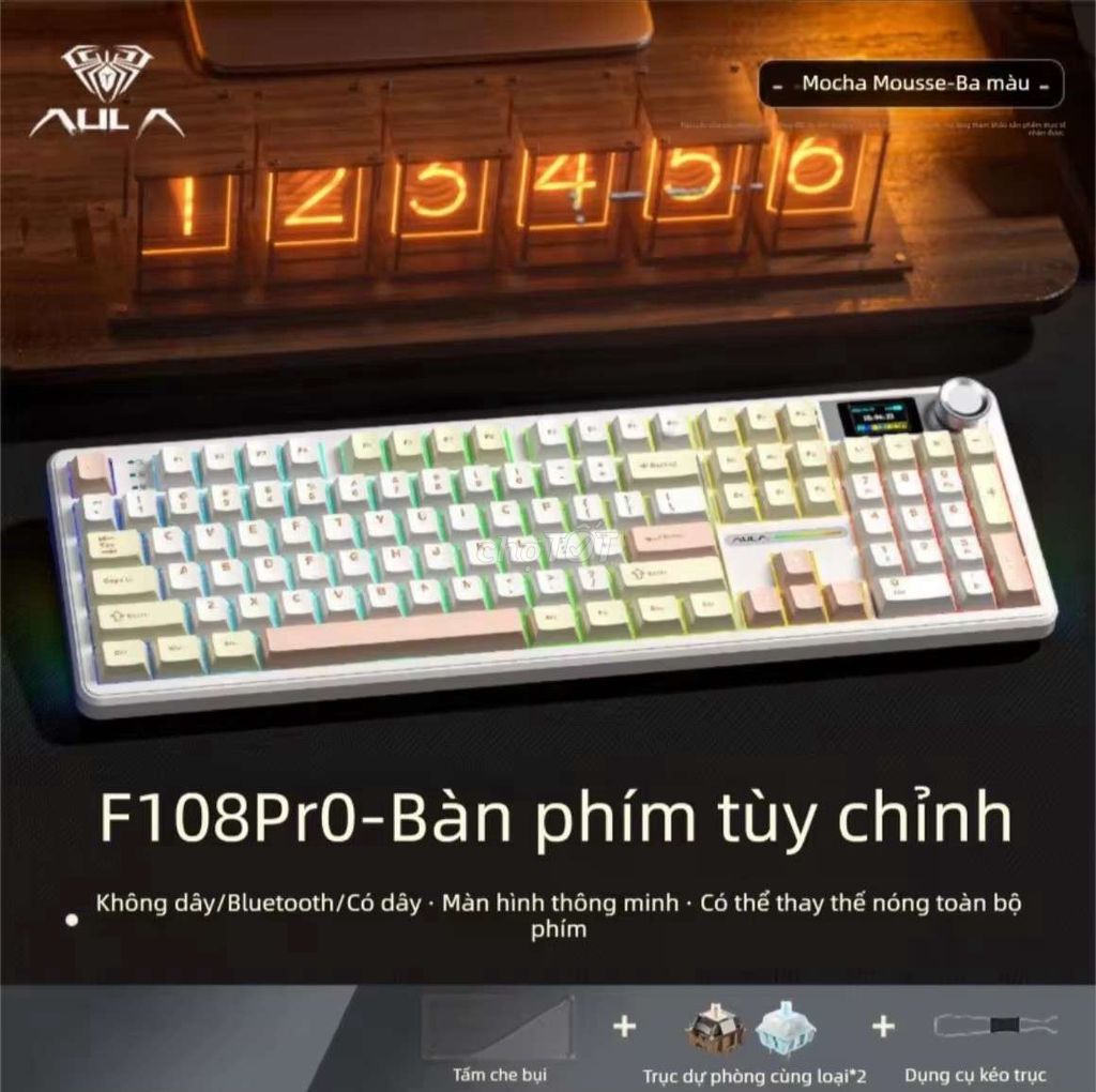 Bàn phím cơ AULA F108Pro. Mua bán Phụ kiện (Màn hình, Chuột...) tại Huyện Kim Bảng Hà Nam được đăng bởi Phuc Le hình 1