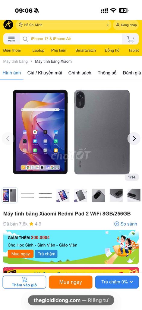 Xiaomi Redmi Pad 2 8GB/256GB WiFi. Mua bán Máy tính bảng tại Thành phố Rạch Giá Kiên Giang được đăng bởi Vũ Trường hình 1