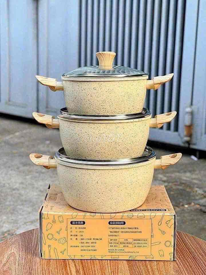 NỒI CHỐNG DÍNH VÂN ĐÁ. Mua bán Dụng cụ nhà bếp tại Quận Hải Châu Đà Nẵng được đăng bởi Đồ Gia Dụng Linh Linh hình 1