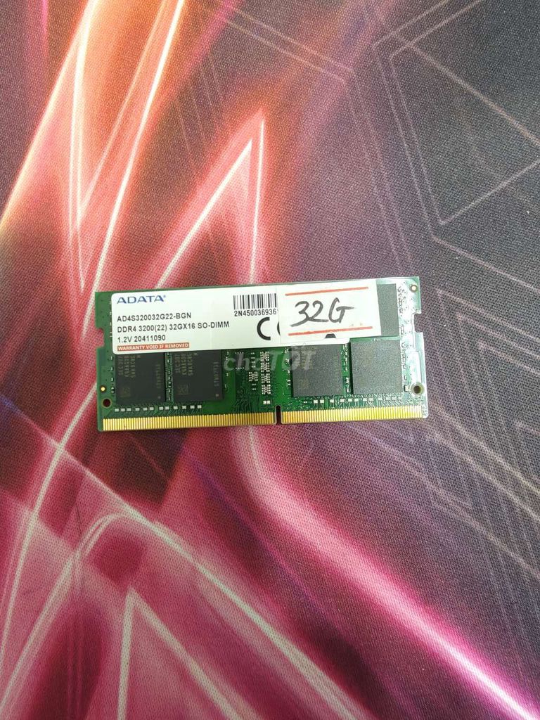 RAM ADATA DDR4 32GB 3200Mhz. Mua bán Linh kiện (RAM, Card...) tại Quận Ninh Kiều Cần Thơ được đăng bởi QYN hình 1