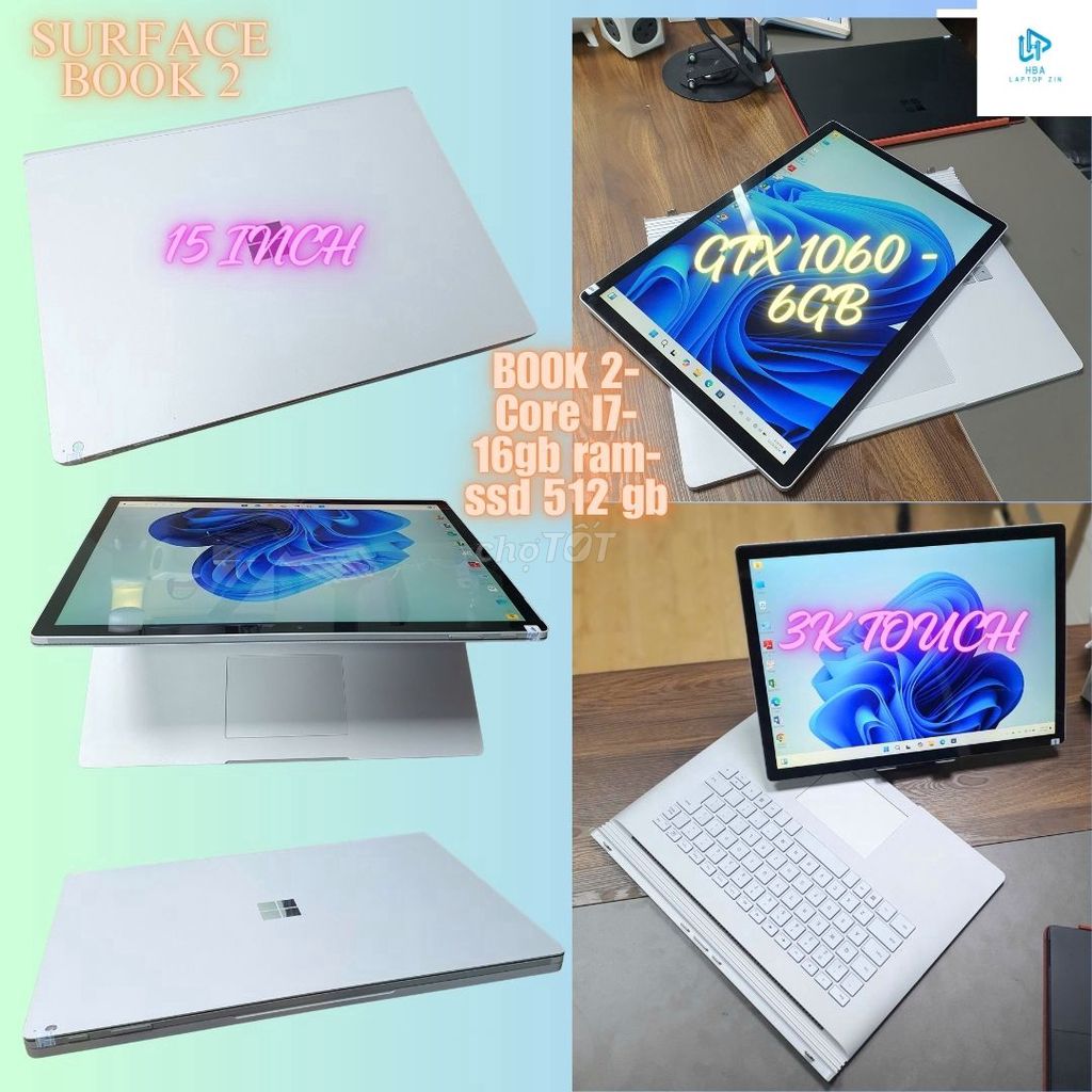 SURFACE BOOK 2 - 15inch -  core i7-16 ram-512 gb