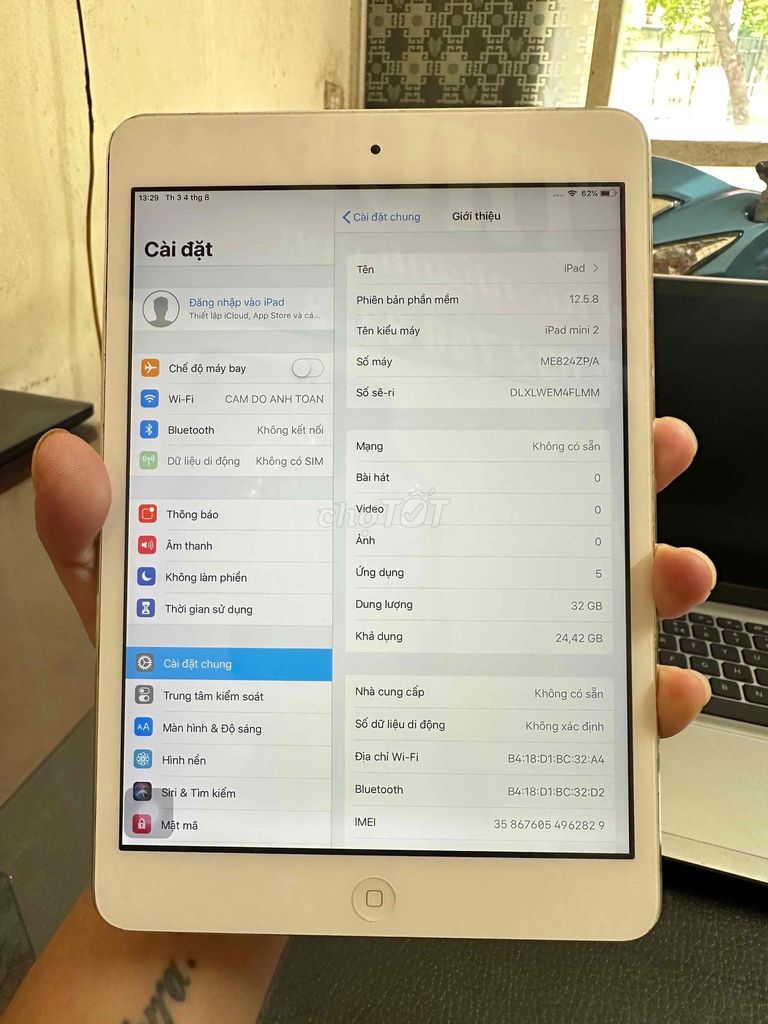 Apple iPad mini 2 Wifi + SIM 32GB Bạc. Mua bán Máy tính bảng tại Quận Bắc Từ Liêm Hà Nội được đăng bởi Nguyễn Văn Toản hình 1