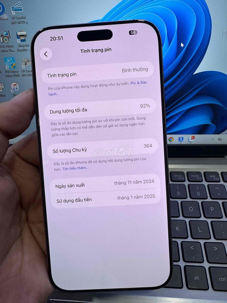 Apple iPhone 16 Pro Max 256GB Vàng 92%. Mua bán Điện thoại tại Quận 6 Tp Hồ Chí Minh được đăng bởi QUỐC THIÊN BÁN GÓP 0 ĐỒNG  hình 1