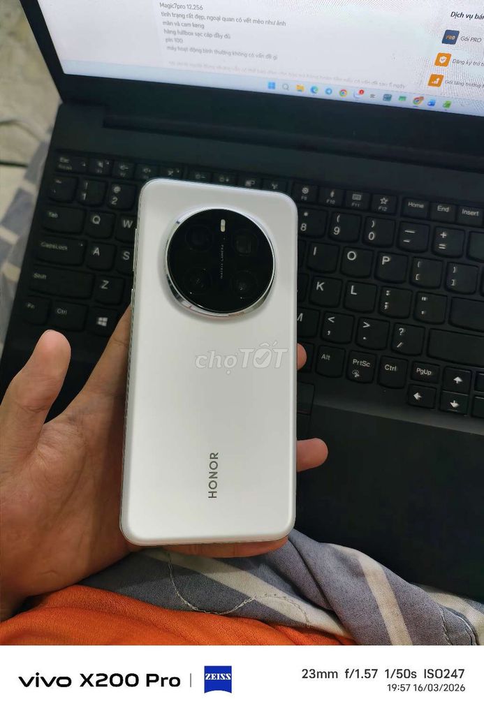Honor Magic 7 Pro 256GB Trắng. Mua bán Điện thoại tại Quận Ngũ Hành Sơn Đà Nẵng được đăng bởi Quang Minh hình 1