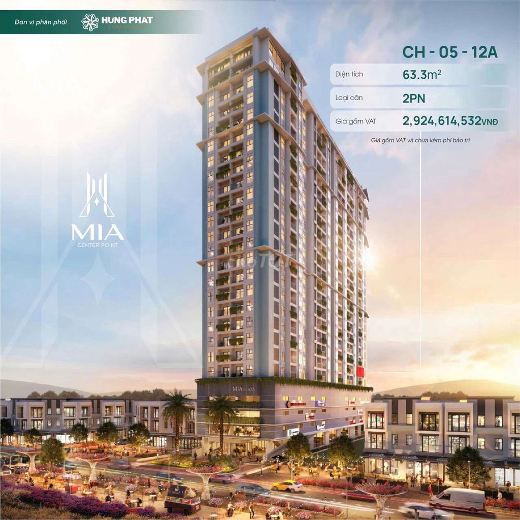 MIA CENTER POINT - Sẵn sàng bàn giao - Căn mẫu full nội thất