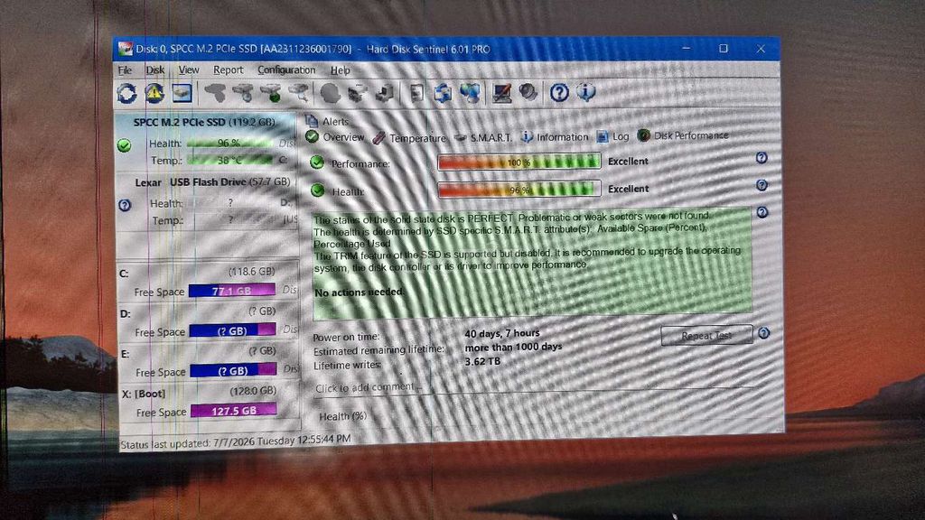SSD M.2 NVMe 128GB 96%. Mua bán Linh kiện (RAM, Card...) tại Quận 7 Tp Hồ Chí Minh được đăng bởi Quốc Khánh hình 1