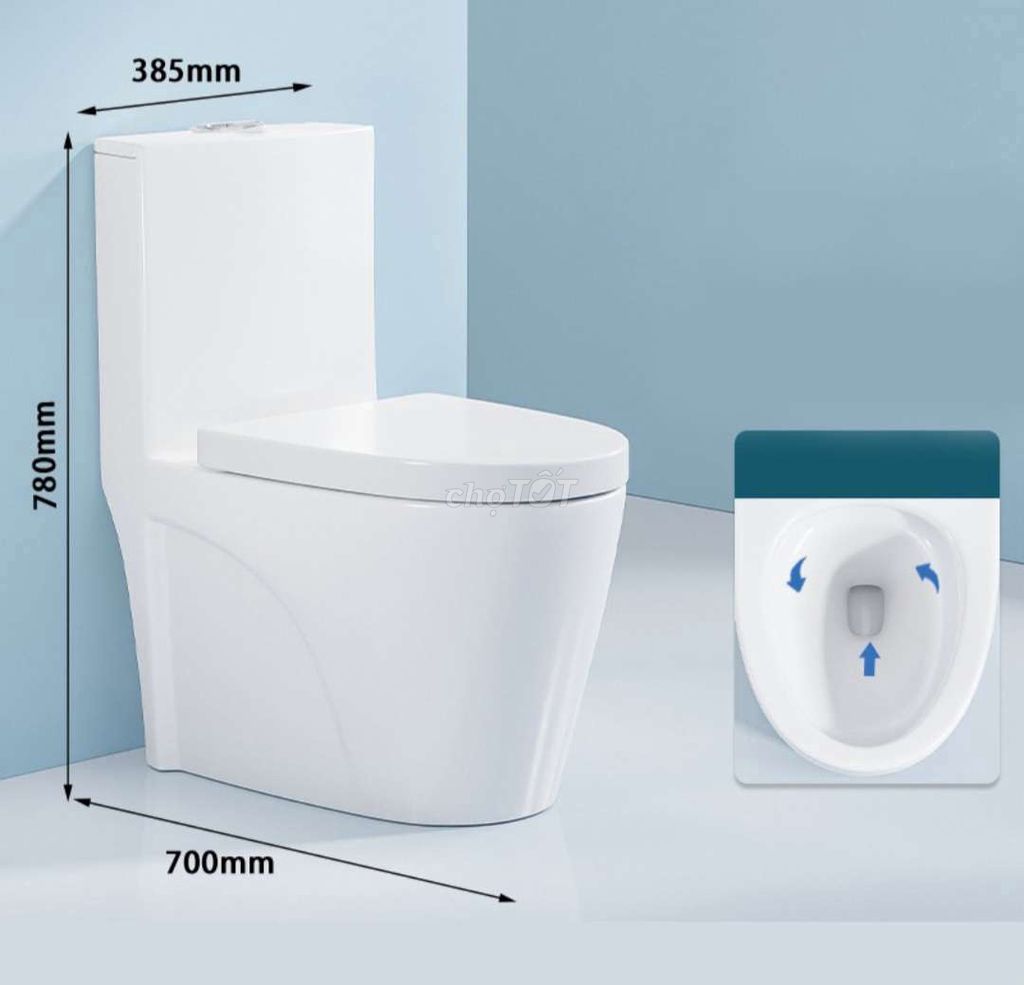 Bồn cầu 1 khối Men Aqua Ceramic. Mua bán Thiết bị vệ sinh, nhà tắm tại Quận Bình Tân Tp Hồ Chí Minh được đăng bởi NiNa SHOP hình 1