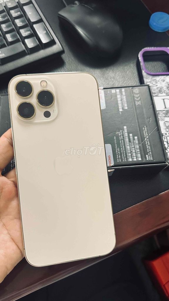 Apple iPhone 13 Pro Max 128GB Vàng bản VN sim. Mua bán Điện thoại tại Huyện Thanh Trì Hà Nội được đăng bởi MR Than hình 1