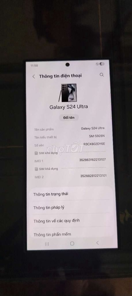 Samsung Galaxy S24 Ultra Đen. Mua bán Điện thoại tại Quận Hai Bà Trưng Hà Nội được đăng bởi Hà My Linh hình 1