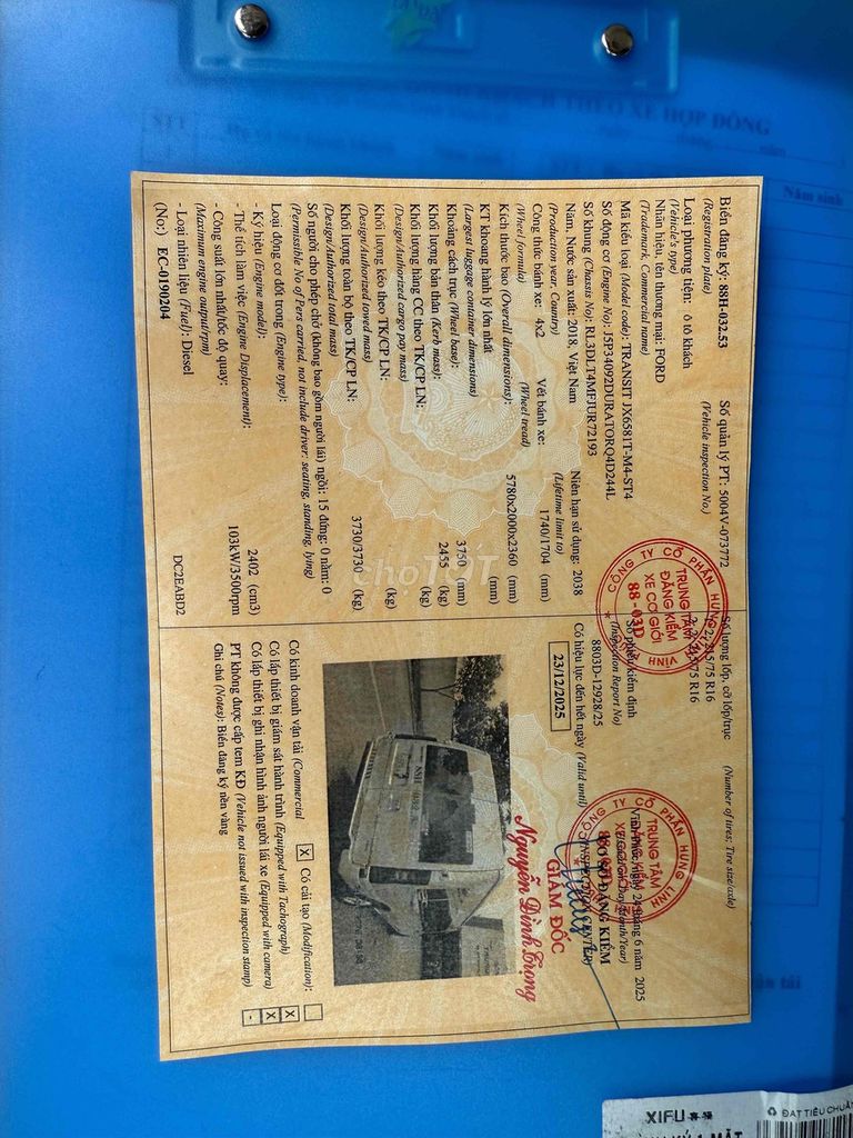 Ford Transit 2018 16 Chỗ 2.4 Diesel   - 160000 km. Mua bán Ô tô tại Huyện Yên Lạc Vĩnh Phúc được đăng bởi Nguyễn văn long hình 20