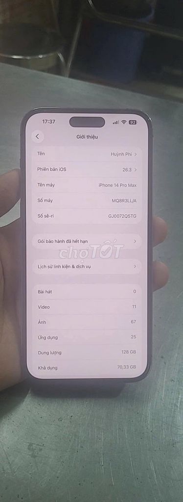 Apple iPhone 14 Pro Max 128GB Tím 77%. Mua bán Điện thoại tại Quận 5 Tp Hồ Chí Minh được đăng bởi Hội Đồ Điện Tử hình 1