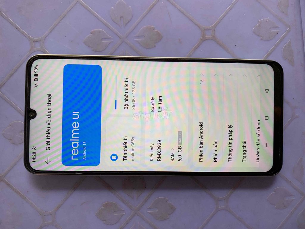 Realme C65S 6/128GB Xanh. Mua bán Điện thoại tại Quận Bình Tân Tp Hồ Chí Minh được đăng bởi lê quốc chương hình 1