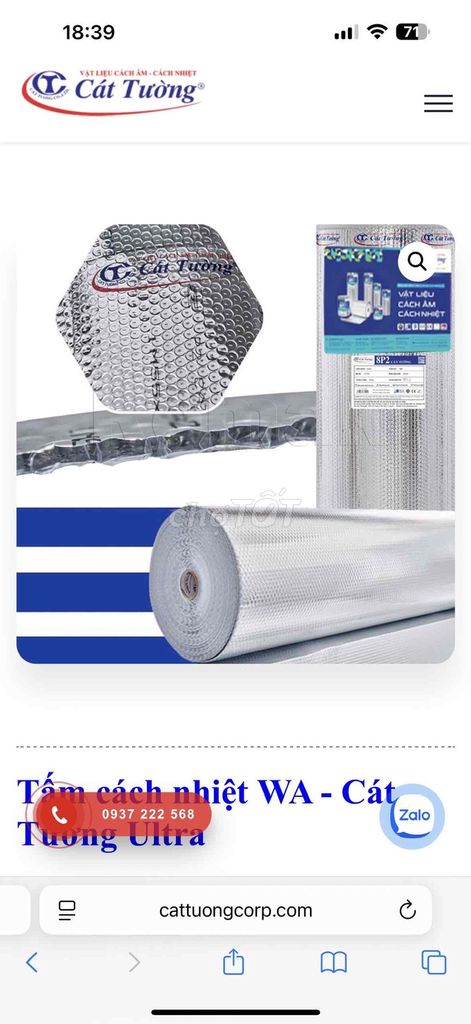 Tấm cách nhiệt Cát Tường WA - Ultra. Mua bán Nội thất, đồ gia dụng khác tại Quận Lê Chân Hải Phòng được đăng bởi Vũ Huy Tuyên hình 1